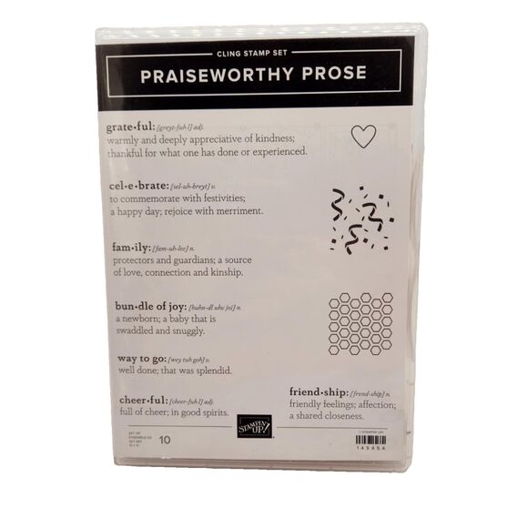 Stampin Up Praiseworthy Prose Cling Stamp Set Unmounted Words Phrases Occasions - Picture 1 of 4